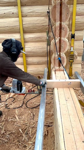 28K views · 1.6K reactions | Rob has window trim cutting down to a science.卵 | Langberg Log Homes | Facebook
