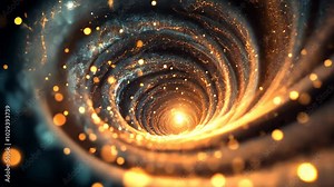 A swirling vortex of light and color pulls the viewer into its depths, creating a mesmerizing abstract pattern