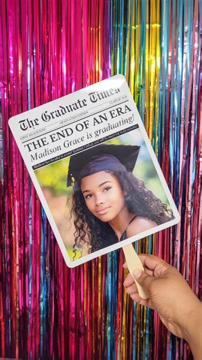 Victoria Shari | Crafts • DIY • Parties • Recipes on Instagram: "Comment FAN for details and template. Easy way to make graduation fans. Printed on Party Printables Cardstock using my @epsonamerica et8550. Glitter cardstock from @thecraftprint"