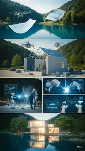 best civil construction video in English lake view 3d model house best view #civilengineering #tech