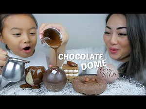 Mousse Cakes Chocolate Lava Dome Mukbang | N.E Let's Eat