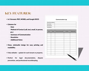 Landlord-tenant Communication Log Template | Editable Property Management Form | Track Tenant Conversations | Rental Property Organizer - Etsy Canada