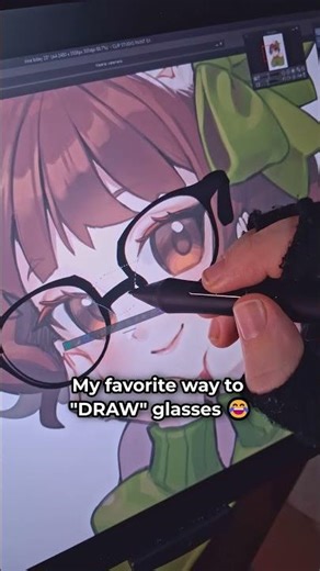 The only way to "DRAW" Glasses 😎😂 #clipstudio #arthack #arttips #digital art