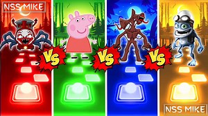 Choo Choo Charles 🆚 Siren Head 🆚 Crazy Frog 🆚 Peppa pig - Tiles hop edm rush #tileshop #peppapig #crazyfrog #sirenhead #choopchoocharles #tileshopedmrush #tileshopgameplay | NSS MIKE