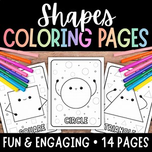 Shapes Coloring Pages, Shape Worksheets, Shape Tracing Sheets, Math, Geometry