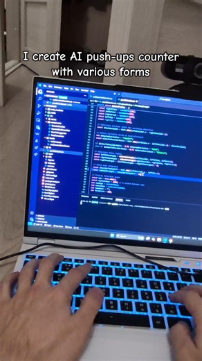I created AI push-ups counter #coding #workout #fyp #pushups