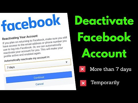 How To Deactivate Facebook Account Temporarily