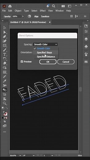 Faded Thin Text Effect #adobeillustrator