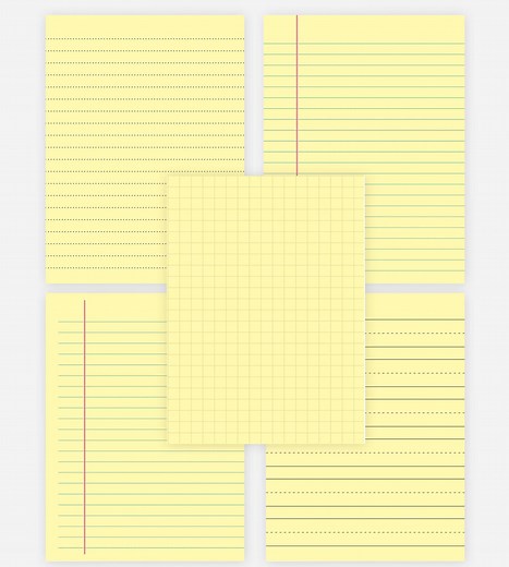 Printable Lined Paper, 14 Pages Grid Paper, Yellow Dotted Paper, Wide Rule College Rule Notes, Notebook Lined Paper PDF Instant Download - Etsy