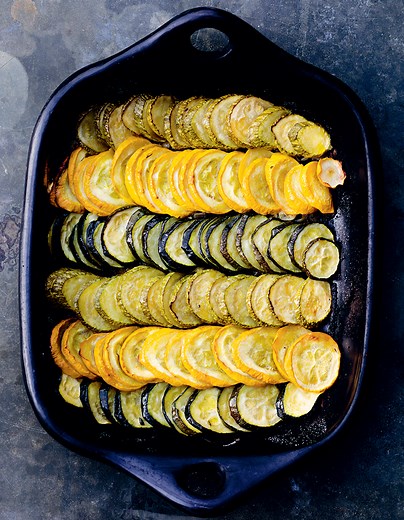 Tian de courgettes jaunes et vertes pour 8 personnes - Recettes - Elle à Table