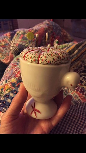 7.8K views · 291 reactions | I wondered how many chicken pincushions I’d made in the last few years, so I put ‘chicken’ in the search bar on my page! #chicken #pincushion #feedsack #vintageembroidery | Kelly Cline Quilting | Facebook