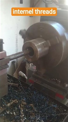 Internal Thread Cutting on Lathe Machine 🔧⚙️ #Shorts#lathemachine #latheoperations