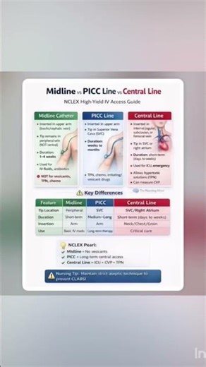 Midline vs PICC Line vs Central Line