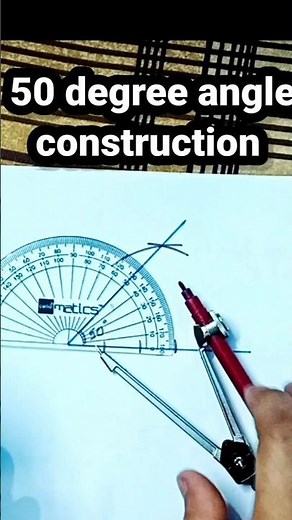 50 degree angle ll drawing 50 degree angle ll construct 50 degree angle #shorts #video #a24maths