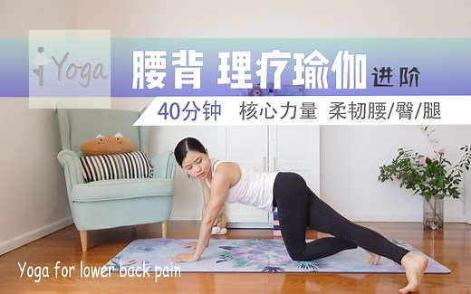 【40分钟 腰背理疗瑜伽进阶】 强大核心力量 柔韧腰背，臀部及大腿肌肉 远离腰背疼痛 #YogaWithEmily