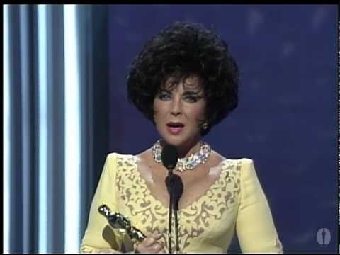 Elizabeth Taylor receiving the Jean Hersholt Humanitarian Award