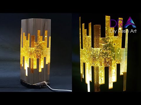 GOLD in the epoxy resin art lamp / RESIN ART