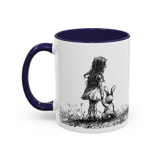 Easter Bunny Sketch Mug | Accent Coffee Mug (11oz) - Etsy