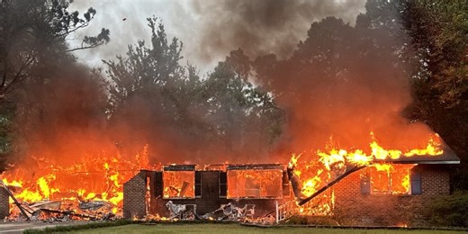 ‘Everything was destroyed’: Family loses home after flooding prevents fire trucks from getting to scene of lightning strike