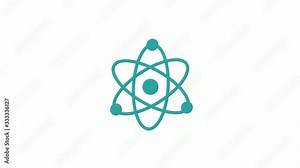 White background atom 4k video footage,Atom icon,new atom video footage