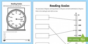 Reading Scales Worksheet: Weight and Measurement