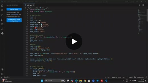 Connect 4 Game Python code ⬇️ https://lnkd.in/g7wTKWdG SystemTron | Het Vekariya