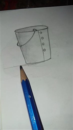 How draw bucket with pencil/How draw bucket step by step #shorts #shortvideo #viral