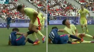 Olympic footy star wins 'stupidity gold medal' after kicking Spain ace in balls