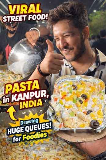 Pasta in Kanpur India Manoj Pasta Civil Lines Viral Street Food Drawing Huge Queues for Foodies #Foodie #StreetFood