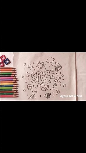 Space Doodle Art 🚀 | Easy Galaxy Doodle Drawing #shorts #art #drawing #doodle