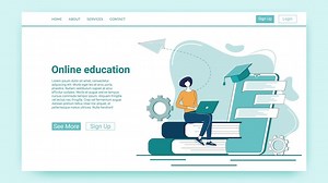 Premium Vector | Online education video lessons and distance education remote lessons