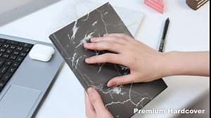 Professional Meeting Notebook for Work Organization, Hardcover Work Notebooks Planner for Note Taking, A5 Business Project Planner Management Notebook for Office Agenda Meeting Notes, Marbling White