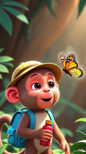 Cute Monkey Song for Kids 🐒 | 3D Jungle Cartoon | #Shorts