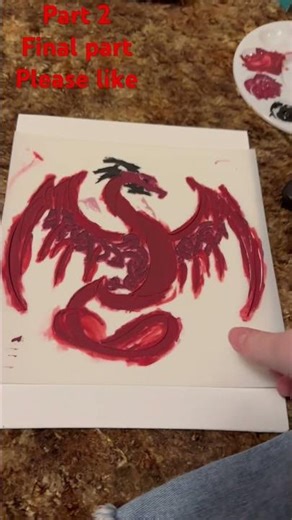 Painting a dragon final part #art #dragon #acrylic