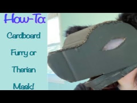 How to make a cardboard furry/therian mask!