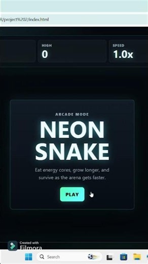 I Built a Snake Game with AI in 30 Seconds 🐍🤯 #short #codeing #ai #viral