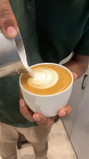 PoV-How To Make Wiggle Heart Latte Art #coffee #barista #satisfying #pov #video #nature #heart