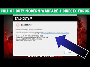 call of duty modern warfare 3 directx error