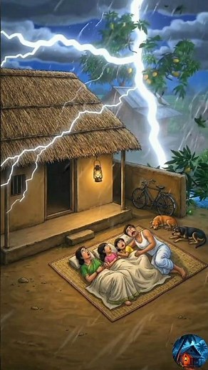 🌧️ 90s Village Rainy Night | A Family Struggles to Sleep Peacefully 😴 #rainynight #villagelife #90s