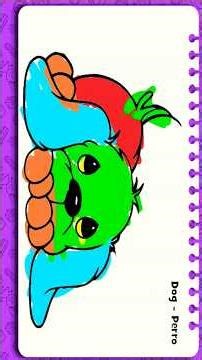 How to colour in Dog. poem ABCD kids learning