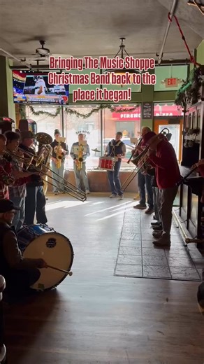 Our annual Christmas Band caroling through Uptown Normal brings us back to our years in the storefront (that now hosts Maggie Miley’s) where the tradition began. As we go into our 65th anniversary year, moments like this mean even more to us as we remember our history and consider our trajectory. What an honor to not just make music but celebrate it in our central Illinois communities as we continue in our tradition of service to music education! | The Music Shoppe Inc.