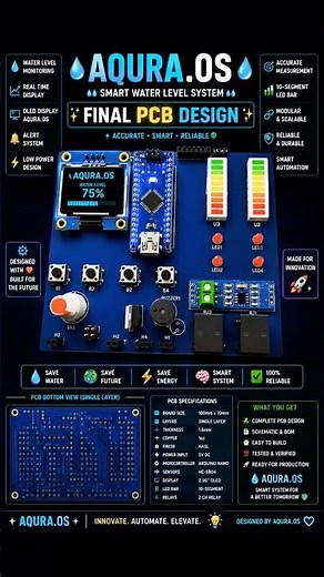 Finally PCB Design Complete 😍 | EasyEDA Final PCB Design | AQURA.OS Smart Water Level System 🔥