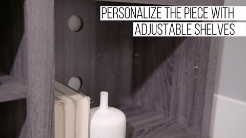 Woven Paths Open Storage TV Stand for TVs up to 80", Barnwood