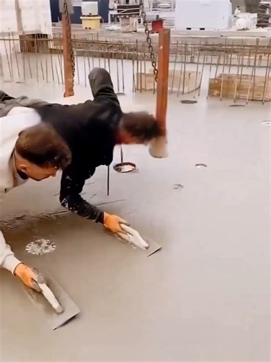 Epoxy colored sand self-leveling flooring - laying tiles is now outdated