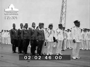 Surrender ceremony on board HMS Glory