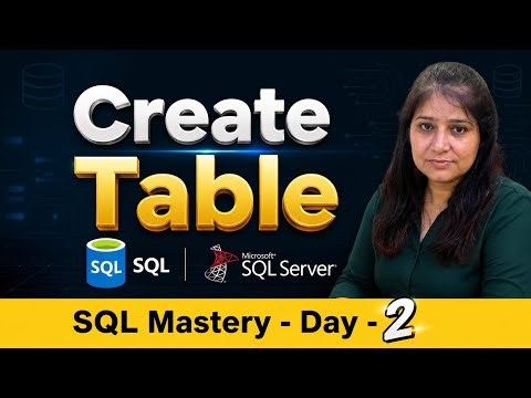 Learn CREATE TABLE in SQL Server | SQL Mastery Day 2 | Data Analyst | Data Science