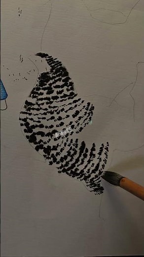 Simple ink painting! You can also draw a variety of beauties! #DailyArt #JustDrawIt