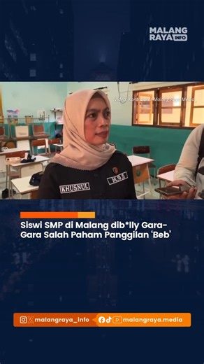 MALANG RAYA INFO - MEDIA on Instagram: "MALANG – Polisi mengungkap motif di balik b*lly*ng terhadap FR (13), siswi SMP swasta di Kota Malang. Tiga teman sebayanya mer*nd*ng korban akibat kesalahpahaman terkait pacar salah satu pelaku yang diduga memanggil FR dengan sebutan “beb”. Kanit PPA Satreskrim Polresta Malang Kota, Iptu Khusnul Khatimah, menjelaskan bahwa penyelidikan terhadap para pelaku, korban, dan saksi menunjukkan panggilan itu sebenarnya hanya salah dengar. Namun isu tersebut memicu