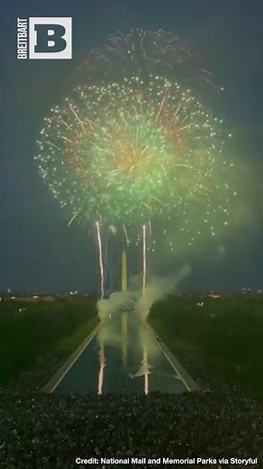 Fireworks lit up the sky over the Washington Monument during Tuesday’s Independence Day celebration. #4thofJuly #fireworks | Breitbart
