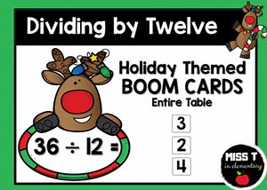 Holiday Division- Dividing by 12- Boom Cards
